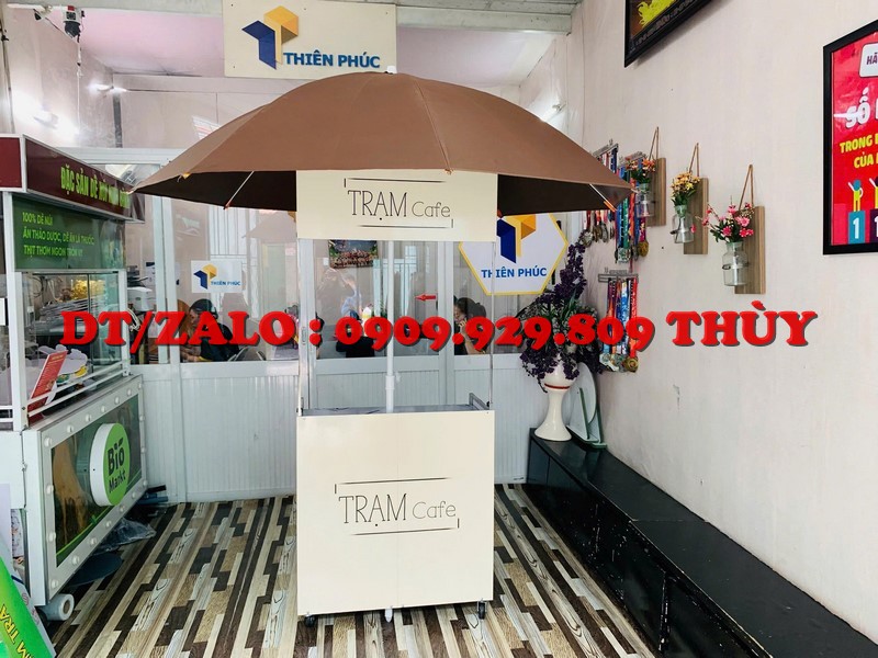 Dù che xe bán cà phê gấp gọn giá rẻ