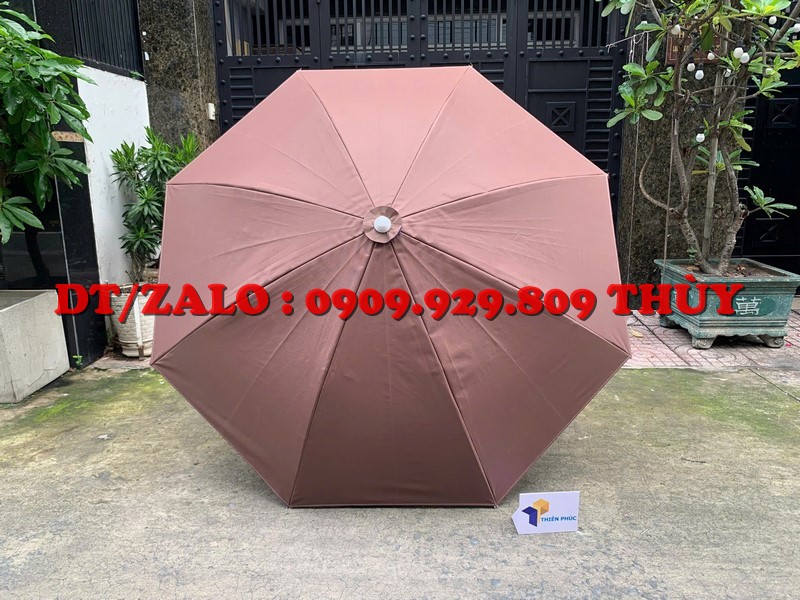 Dù che xe bán cà phê gấp gọn màu nâu