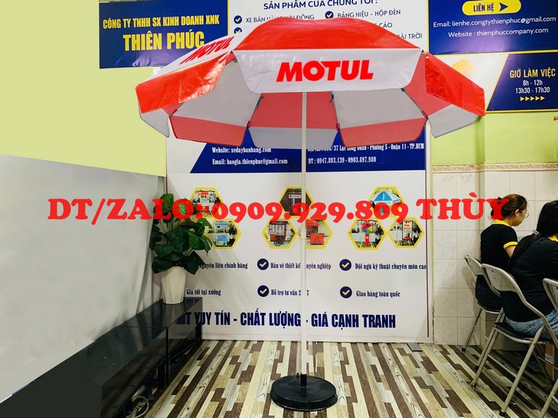 dù che xe đẩy bán hàng in logo