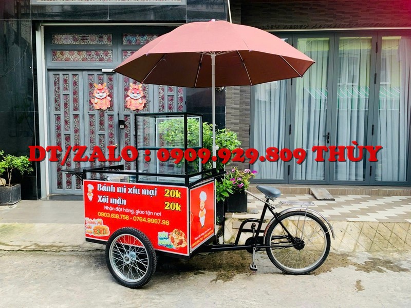Dù che xe đạp bán hàng lưu động