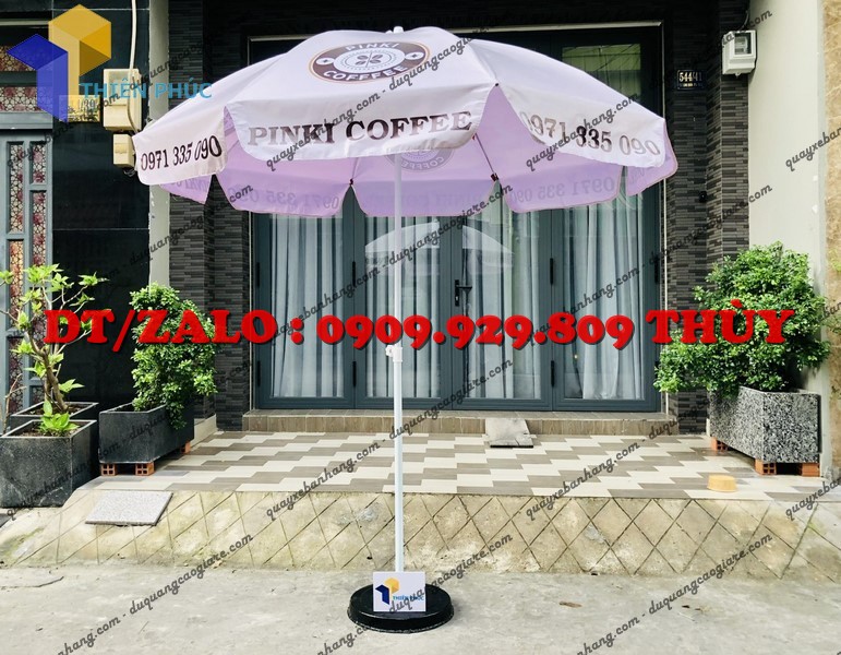 dù quảng cáo in logo che xe bán hàng